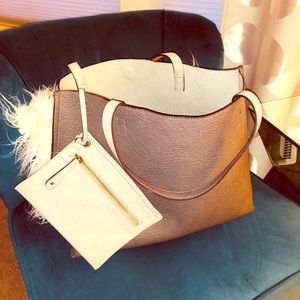 Grey reversible tote